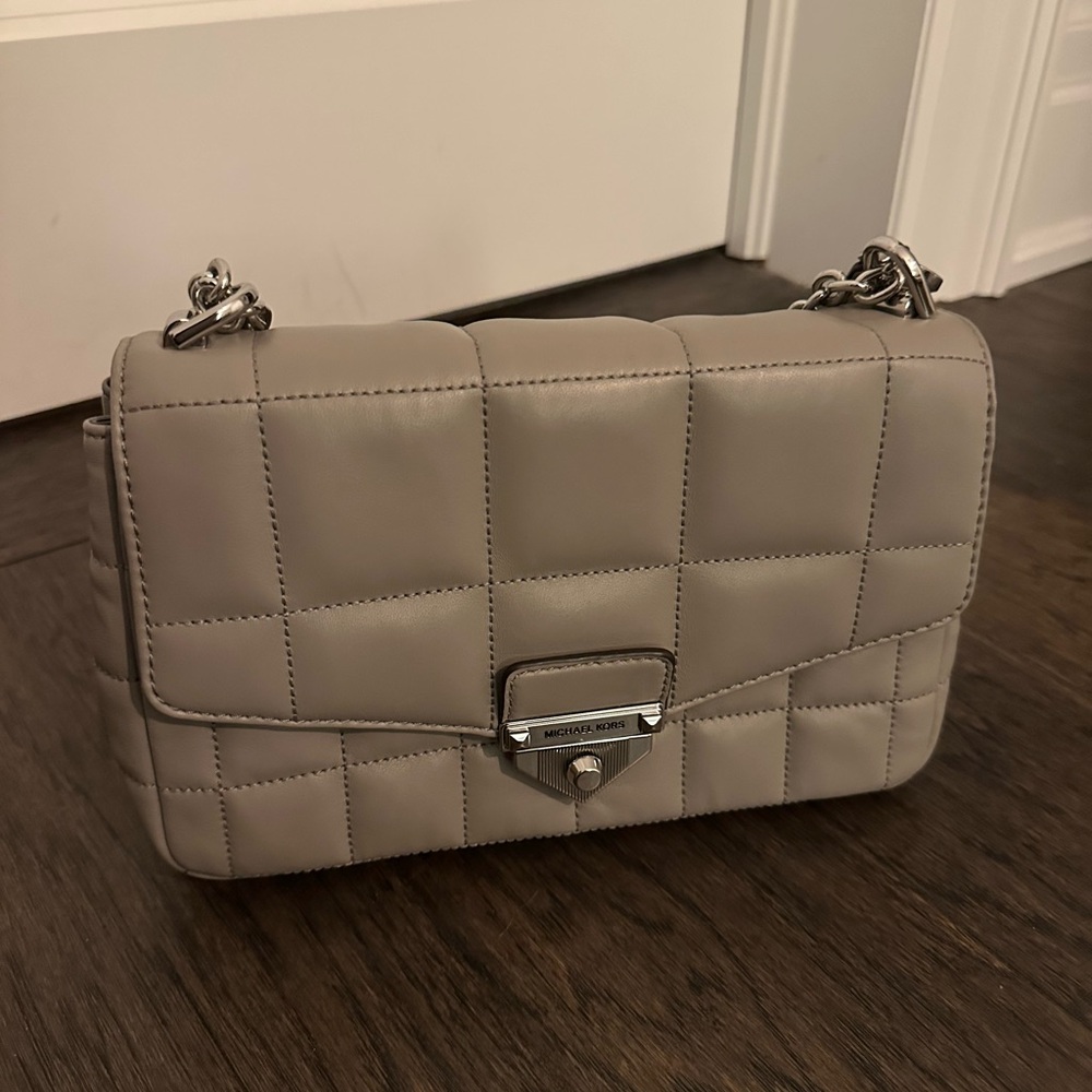 Michael Kors Gray Quilted Shoulder Bag